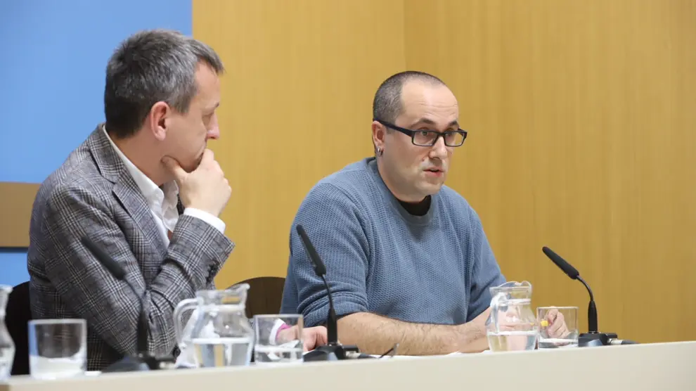 Fernando Rivarés y Alberto Cubero, este miércoles, durante la comparecencia ante la prensa.