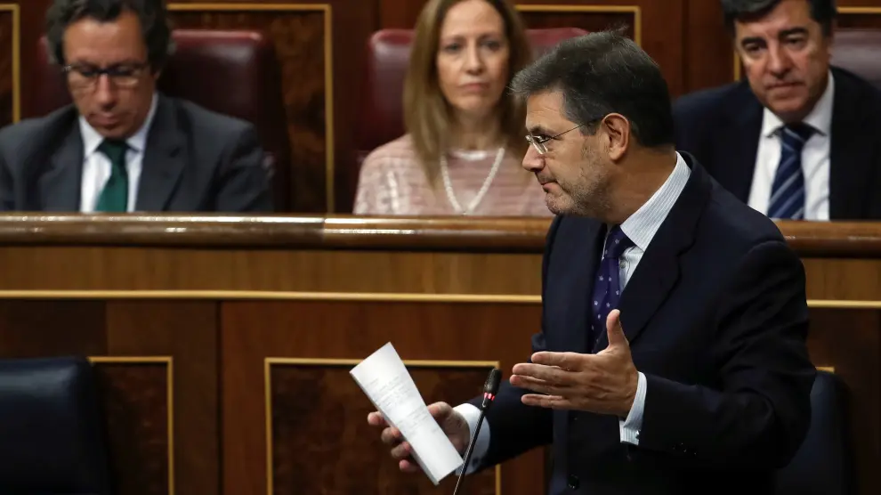 El ministro de Justicia, Rafael Catalá, este miércoles en la sesión de control del Gobierno.
