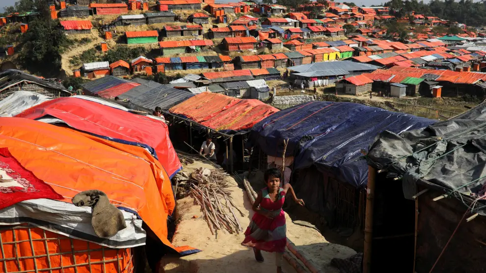 Un campo de refugiados rohinyás cerca de Cox's Bazar.