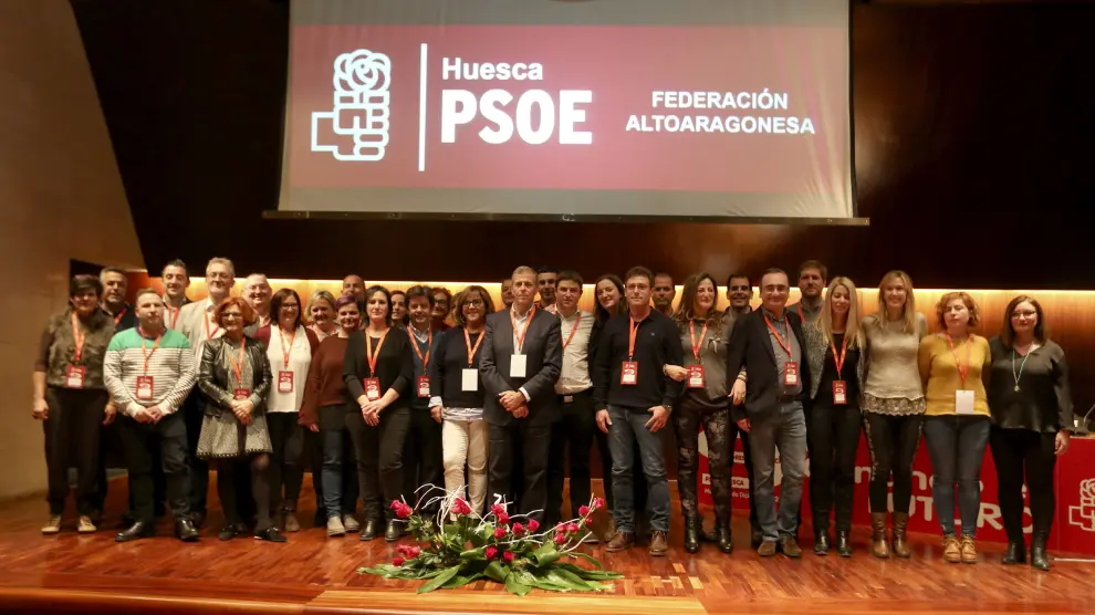 La nueva Ejecutiva Provincial del PSOE del Alto Aragón tras el congreso