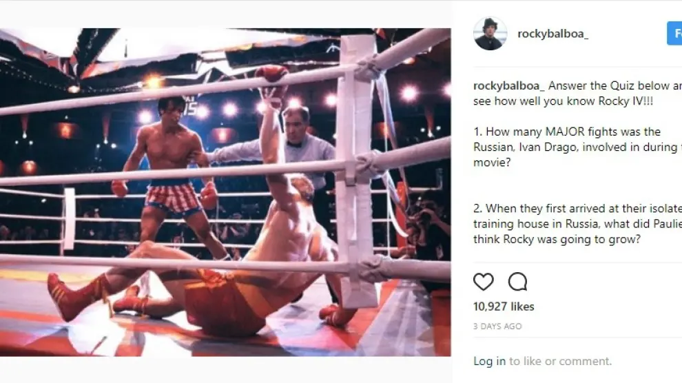 Balboa (Stallone) combatiendo en una de las secuelas de la saga 'Rocky'.