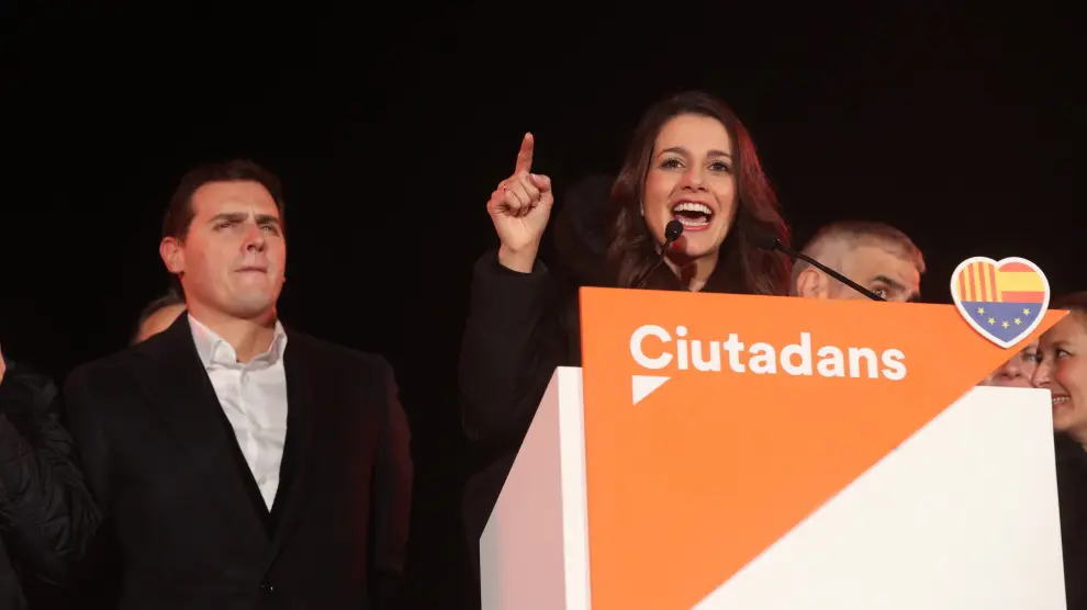 Inés Arrimadas tras ganar las elecciones en Cataluña