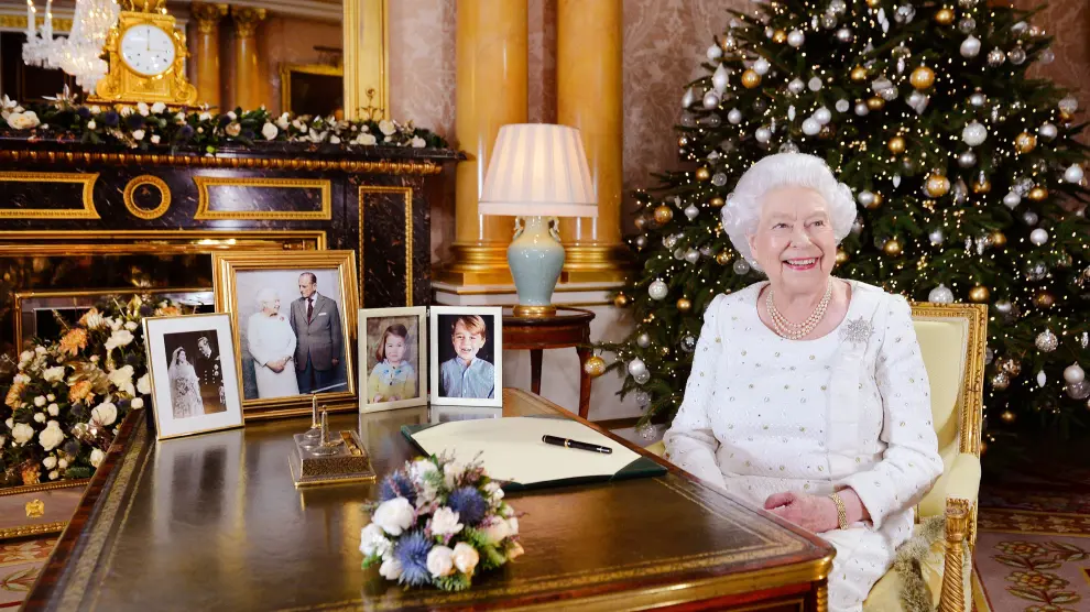 Isabel II durante el discurso de Navidad.
