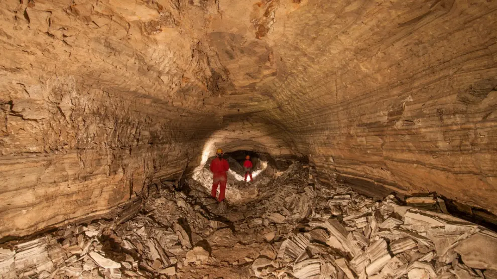 Las minas de azufre de Libros ofrecen espectaculares imágenes de sus galerías