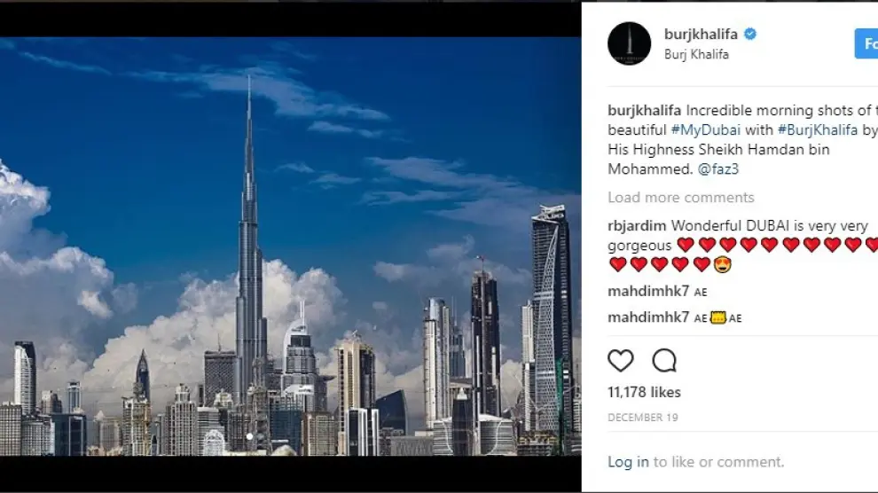 El imponente Burj Khalifa presidiendo el emirato de Dubai.