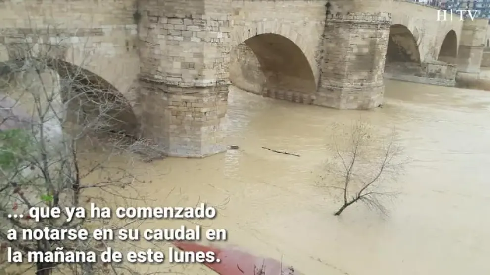 El Ebro crecerá hasta los 900 metros cúbicos por segundo a su paso por Zaragoza