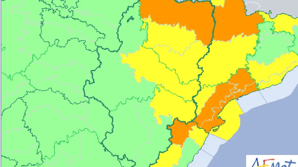 Alerta amarilla y naranja por viento este miércoles en Aragón