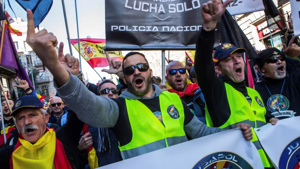 Manifestación por la equiparación salarial en Barcelona