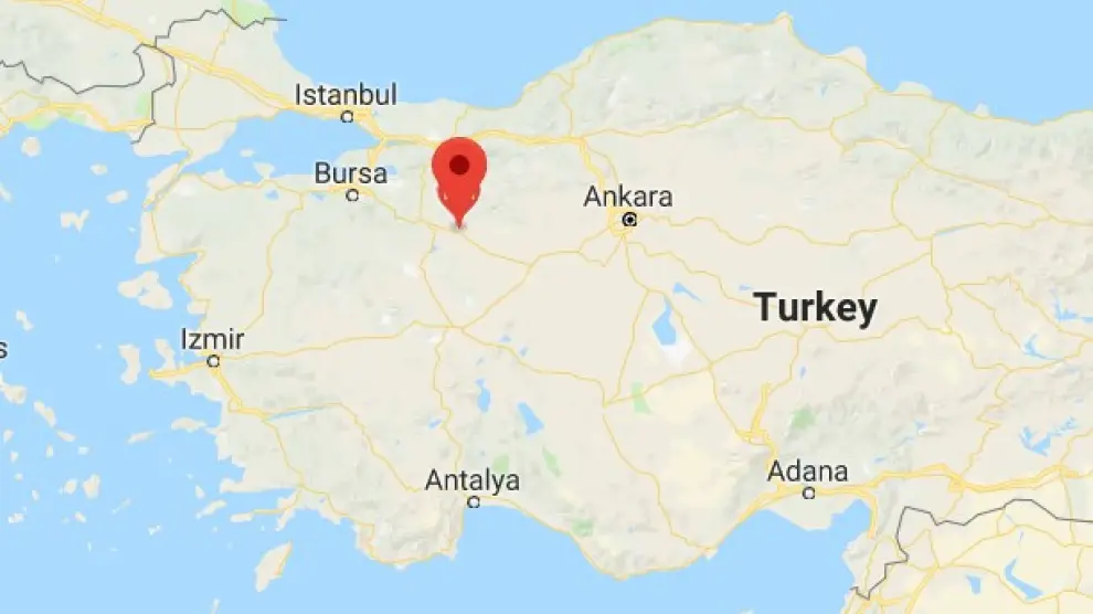 Zona en la que se ha producido el accidente de autobús, en Eskisehir, al oeste de Turquía.