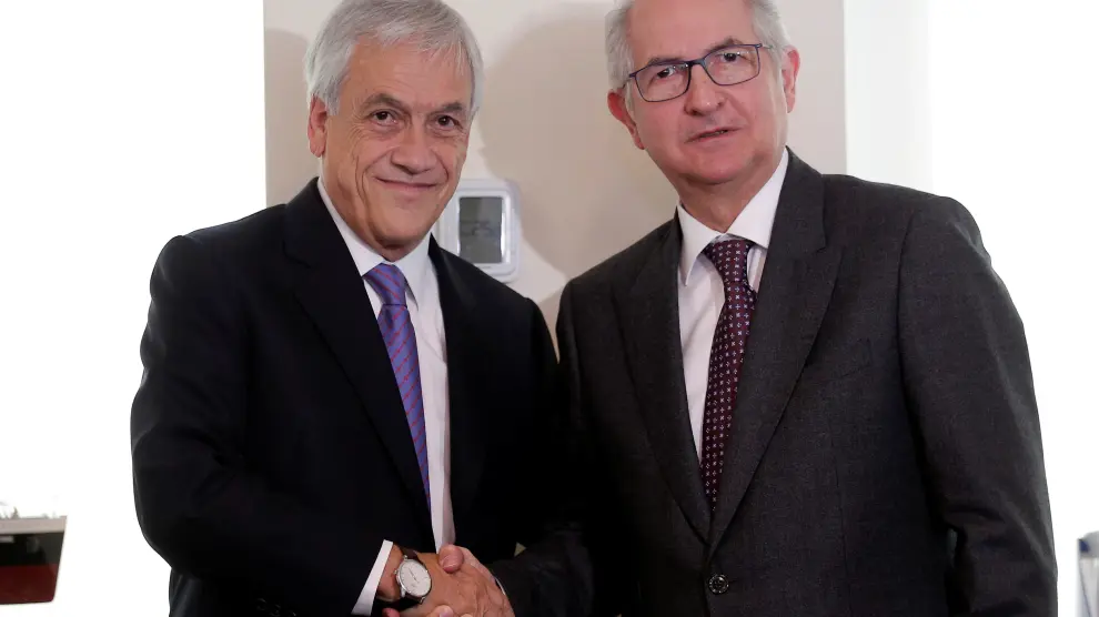 Sebastián Piñera, presidente de Chile, junto a Antonio Ledezma.