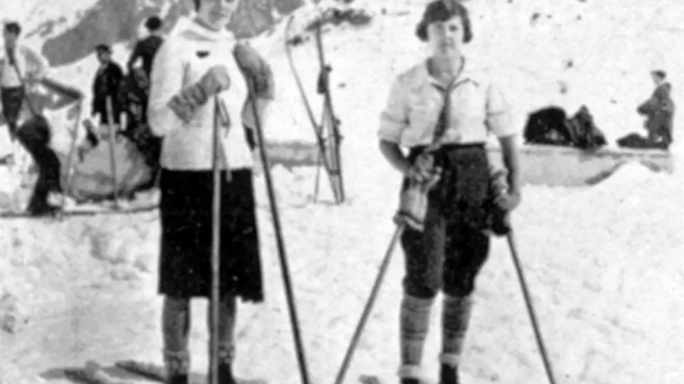 Inicios del esquí en Aragón. Cedidas por Alberto Martínez Embid