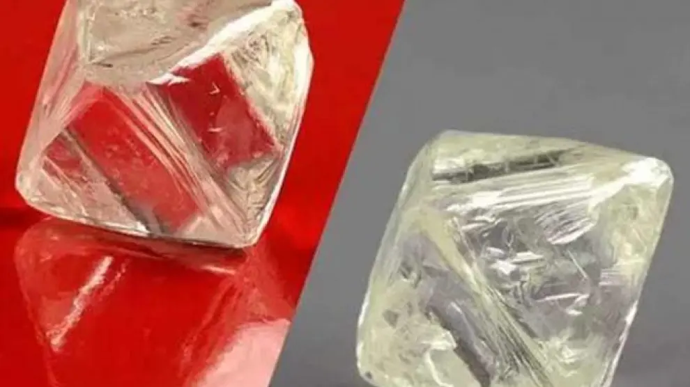 Imagen de los diamantes hallados en el pozo 'Yubiléinaya'.