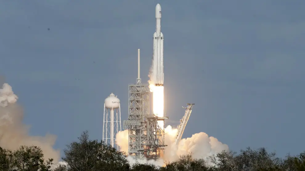 Falcon Heavy, durante el lanzamiento