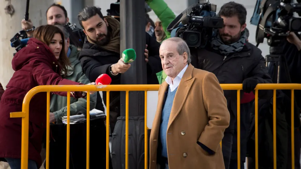 José María García a su llegada este lunes a la Audiencia Nacional de Madrid.