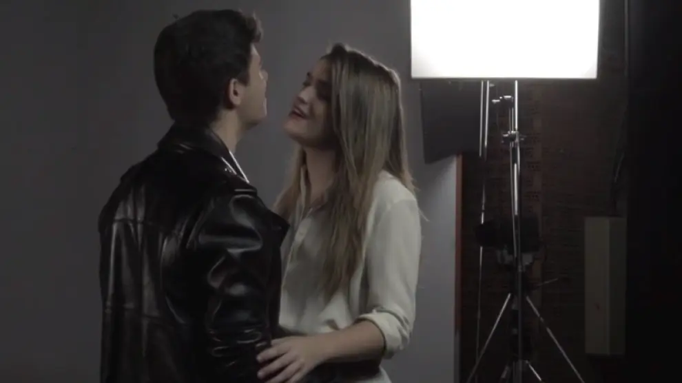 Imagen de la grabación del videoclip de 'Tu canción', de Amaia y Alfred.
