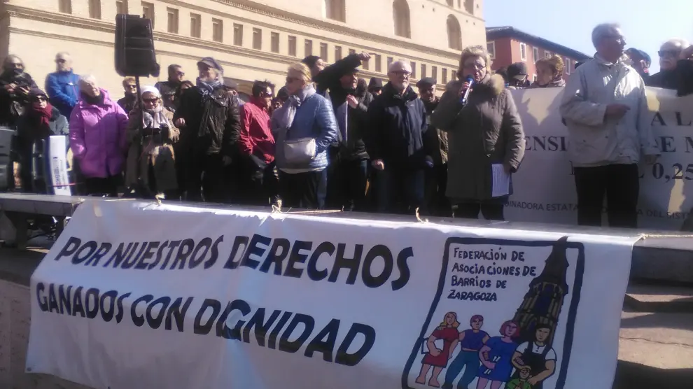 Protesta de jubilados en Zaragoza.