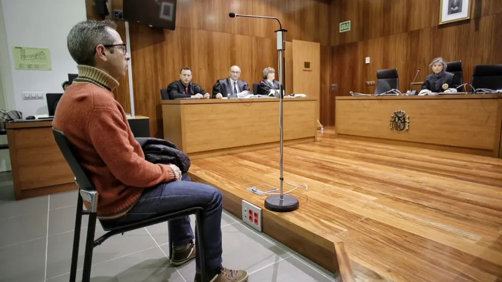 Francisco Canela Grima, este miércoles, en una sala de vistas de la Audiencia Provincial de Zaragoza.