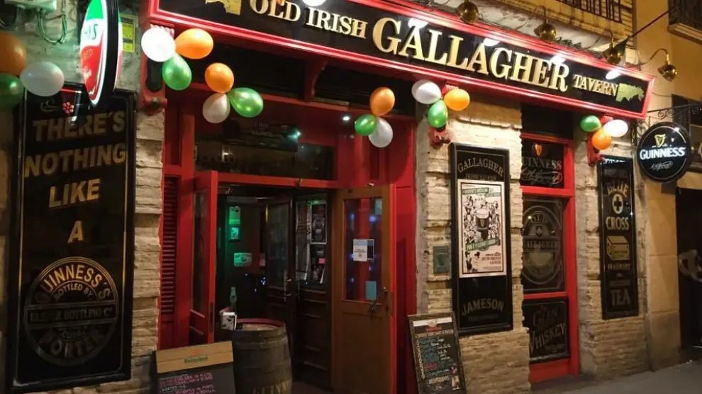 Celebración de San Patricio en el Gallagher Irish Tavern de Zaragoza.