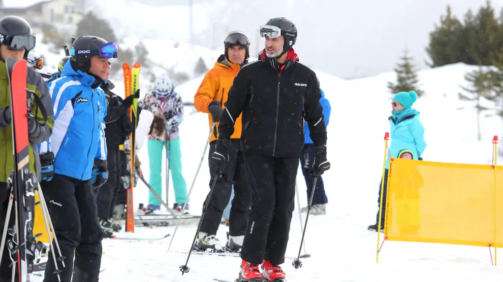 El Rey disfruta del esquí en Formigal