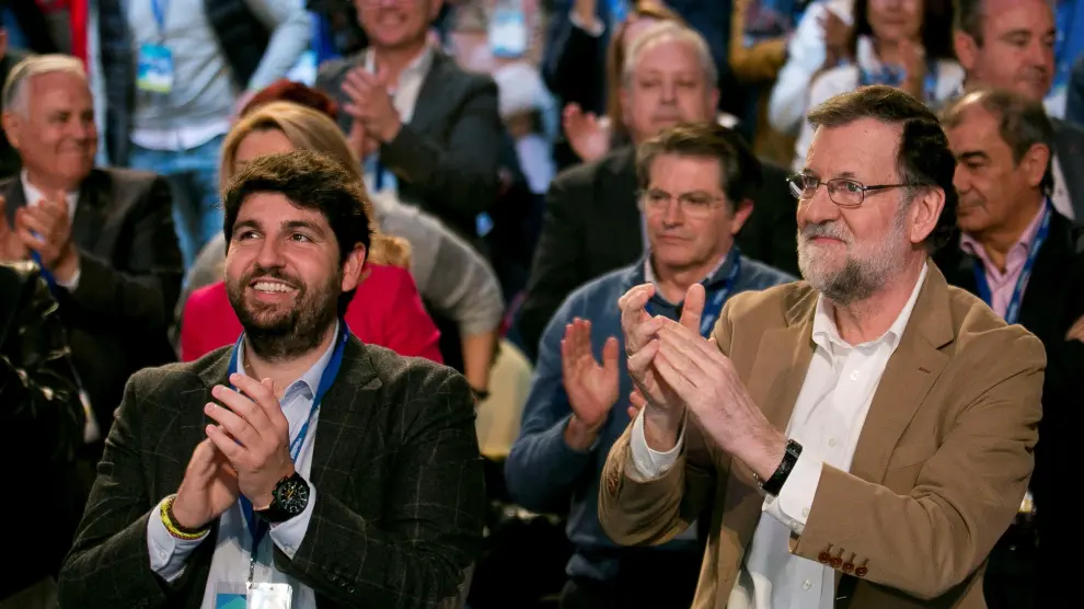 Mariano Rajoy este domingo en Murcia junto a Fernando López Miras