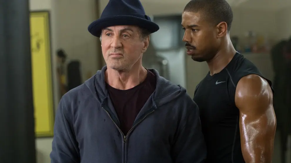 Stallone junto a Michael B. Jordan (Adonis Johnson) en una escena de 'Creed'.