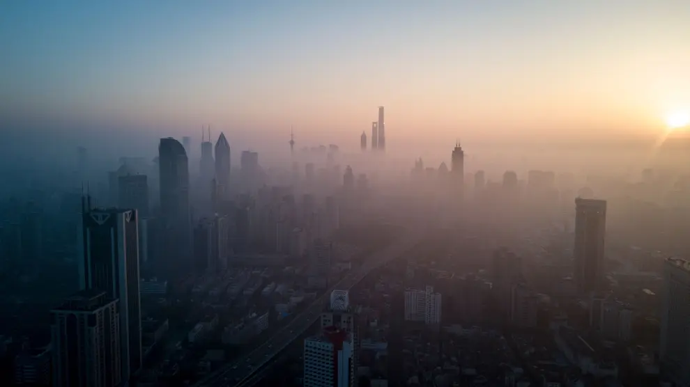 Contaminación en la ciudad china de Shanghai.