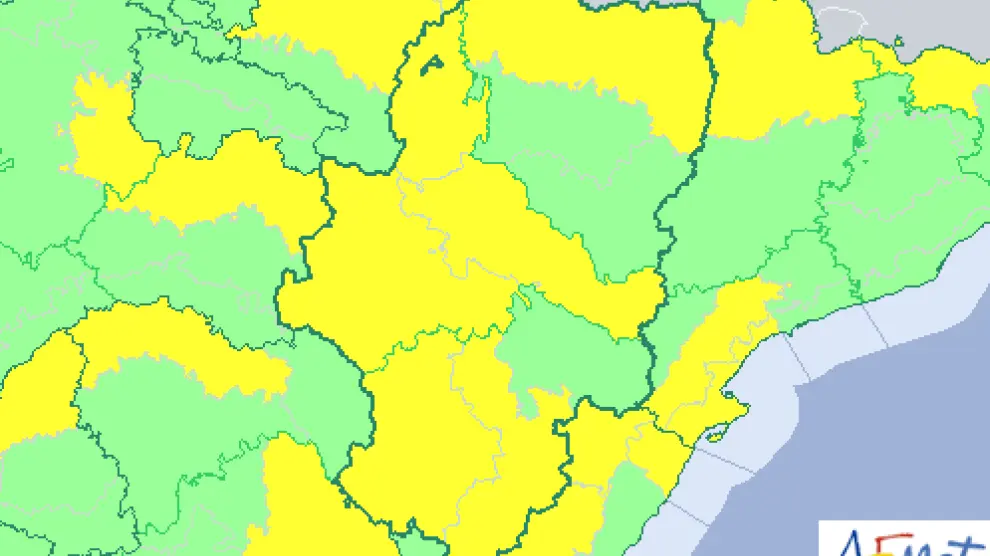 Alerta amarilla en Aragón este miércoles