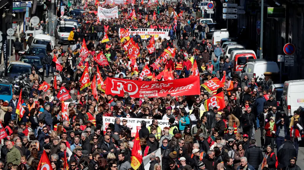 Protestas en la ciudad de Marsella.