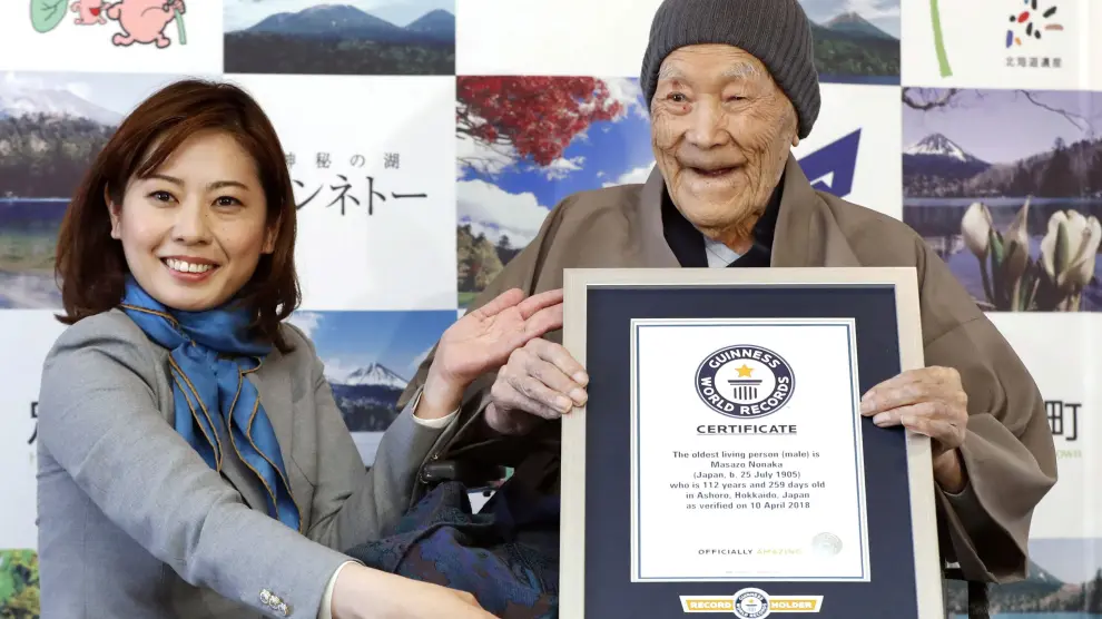 El japonés de 112 años Masazo Nonaza es el hombre más viejo del mundo.
