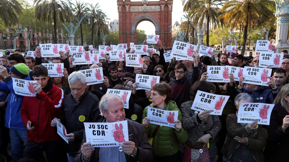 Concentración de apoyo a los CDR en Barcelona.