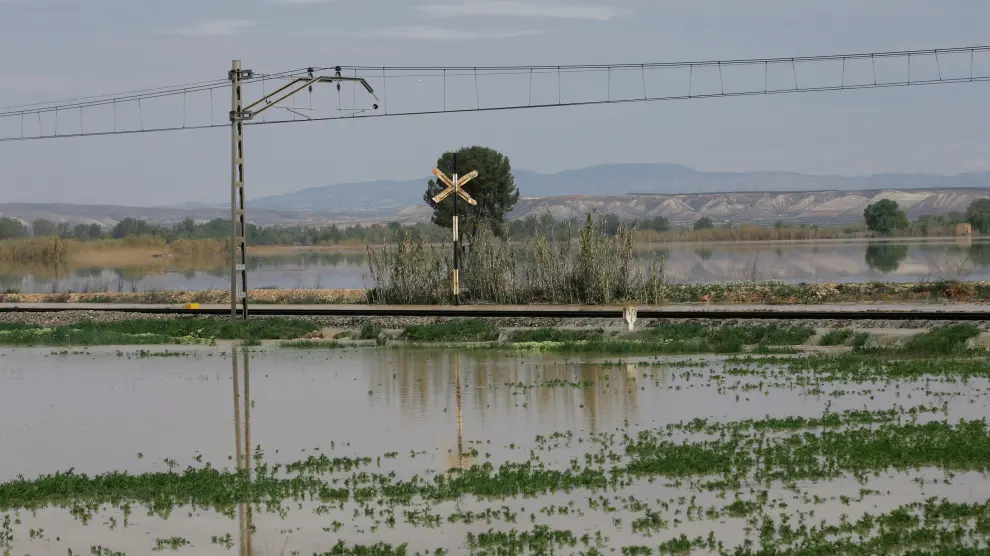 Crecida del Ebro en Quinto el paado mes de abril