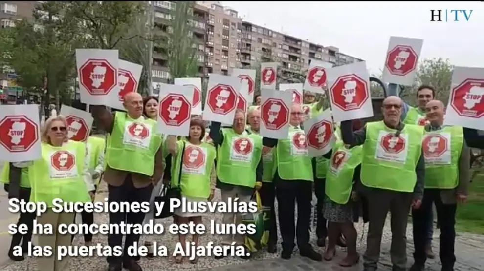 Protesta de Stop Sucesiones y Plusvalías en el Día de Aragón