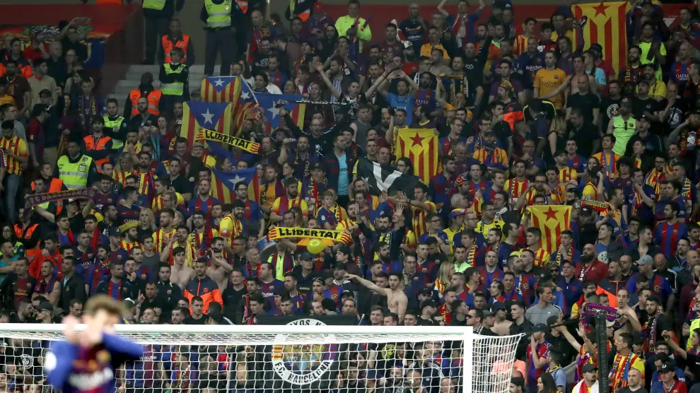 Aficionados del FC Barcelona en la Copa del Rey.