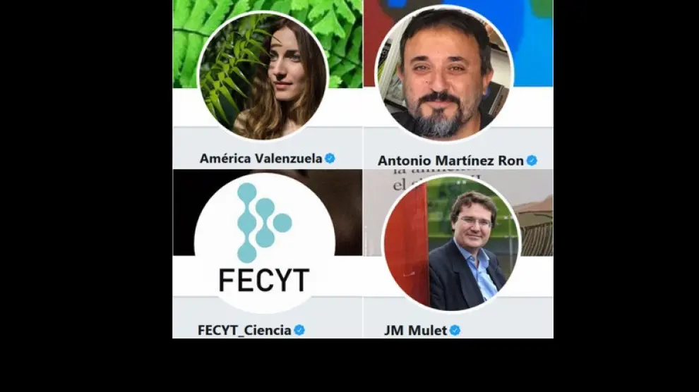 Los influencers que destacan se corresponden con los perfiles de @fecyt_ciencia, @jmmulet, @a_valenzuela  y @aberron