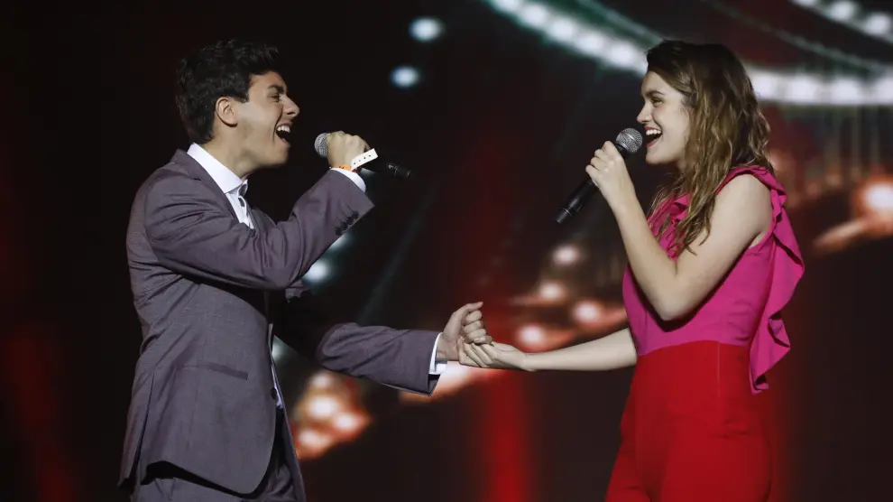 Amaia y Alfred durante el pre estreno de Eurovisión en Tel Aviv.