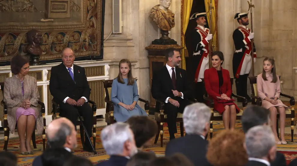 La Familia Real en la ceremonia del Toisón de Oro el pasado mes de enero.