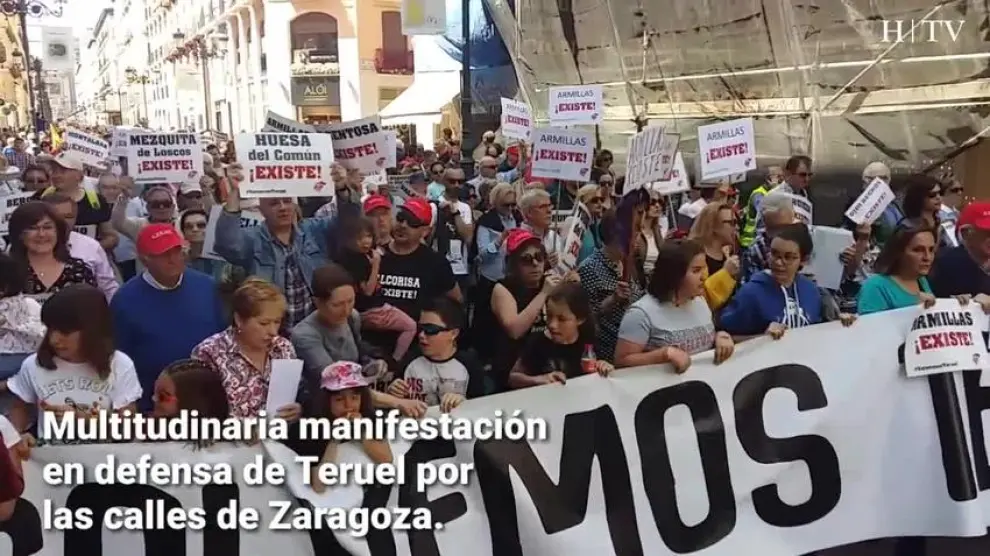 Multitudinaria manifestación en defensa de Teruel