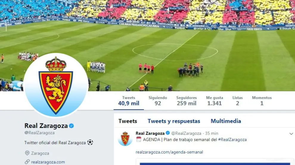 Twitter del Real Zaragoza.