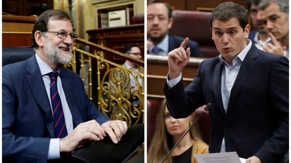 Mariano Rajoy y Albert Rivera en la sesión de control de este miércoles en el Congreso