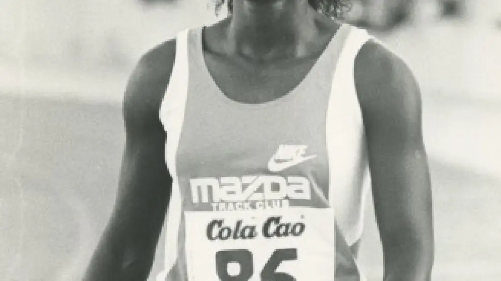 La mujer veloz. Ottey corrió en las pistas de la Ciudad Univer-sitaria el 29 de mayo de 1986.