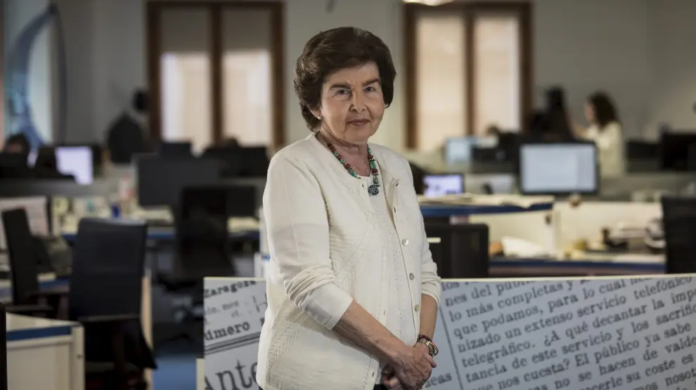Pilar de Yarza, presidenta-editora de HERALDO, este miércoles, en la redacción del periódico