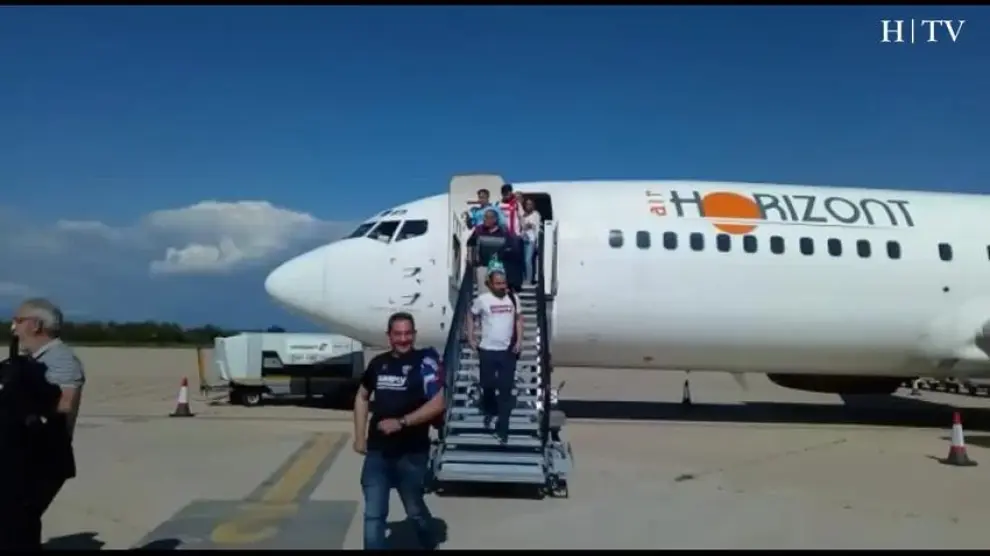 Los aficionados desplazados a Lugo aterrizan en Huesca