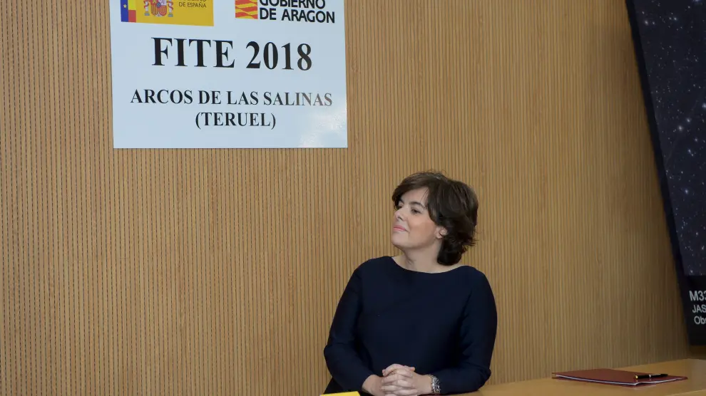 Soraya Sáenz de Santamaría y Lambán presentaron este martes el FITE 2018 en Arcos de las Salinas.
