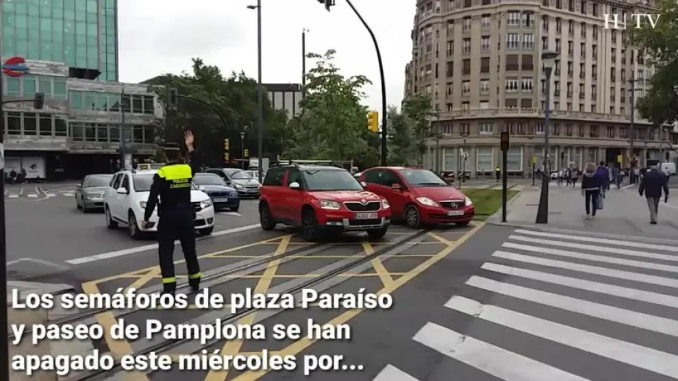 Semáforos sin funcionar en plaza Aragón en hora punta