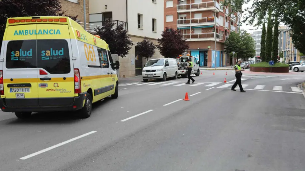 Lugar donde se ha producido el accidente, en la confluencia de las calles Teruel y Doña Sancha