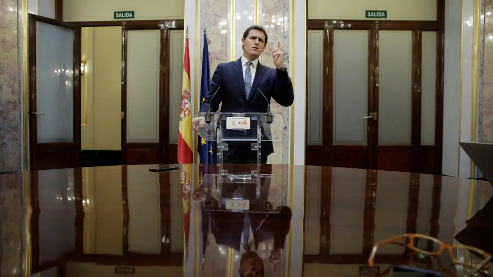 Rivera, tras la moción de censura que coloca a Pedro Sánchez como nuevo presidente de España.