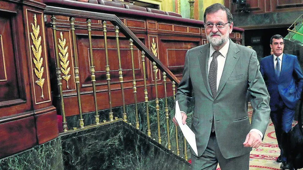 Mariano Rajoy tras una de sus intervenciones en el Congreso de los Diputados.
