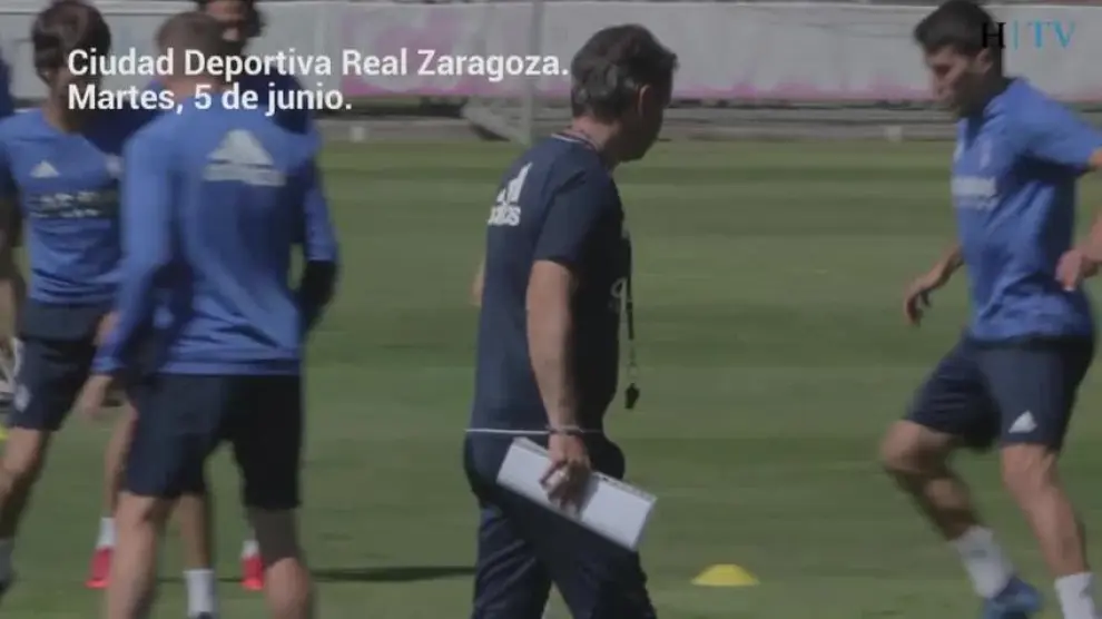 Último entrenamiento del Real Zaragoza, antes de viajar a Soria