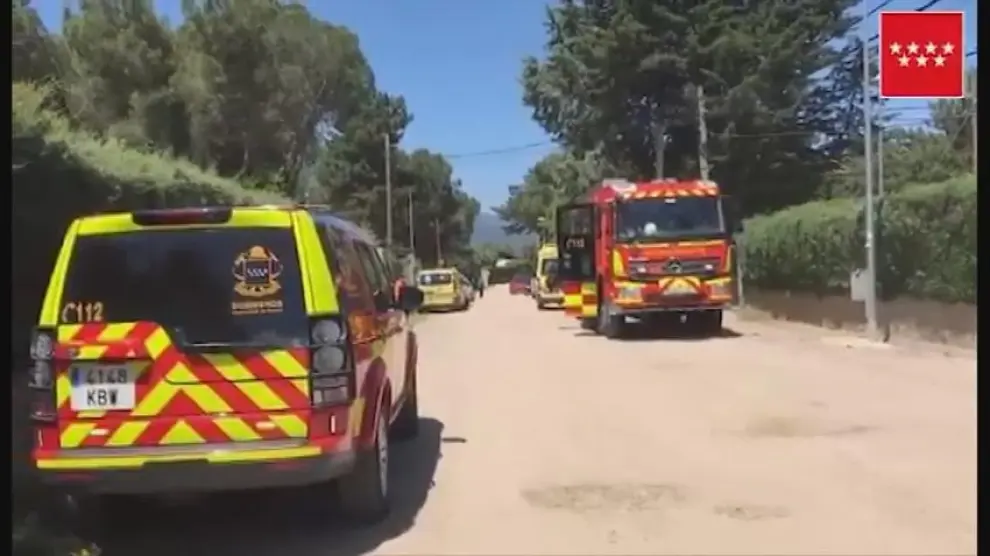 Tres heridos por el incendio de un chalé en Guadarrama