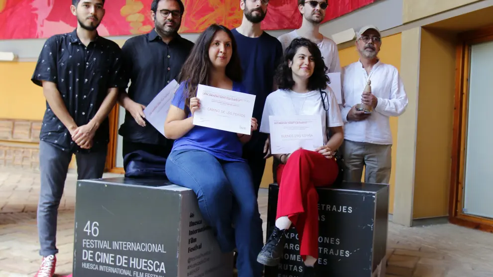 Imagen de varios de los directores premiados en la 46ª edición del Festival Internacional de Cine de Huesca